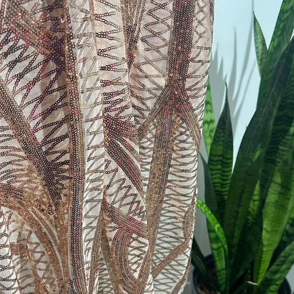 Elegant Sequin Prom Dress in Gold - Picture 8 of 9